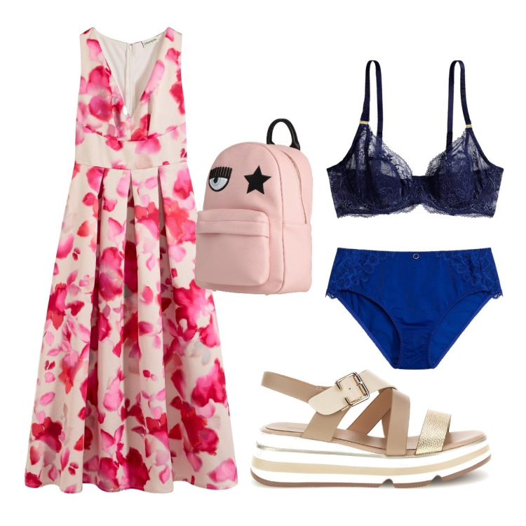 Outfit donna - Il lungo colorato per primavera. Stile Glamour per Tutti i giorni. Abbinamento con zaini, culotte, vestiti lunghi, reggiseni, sandali col tacco.