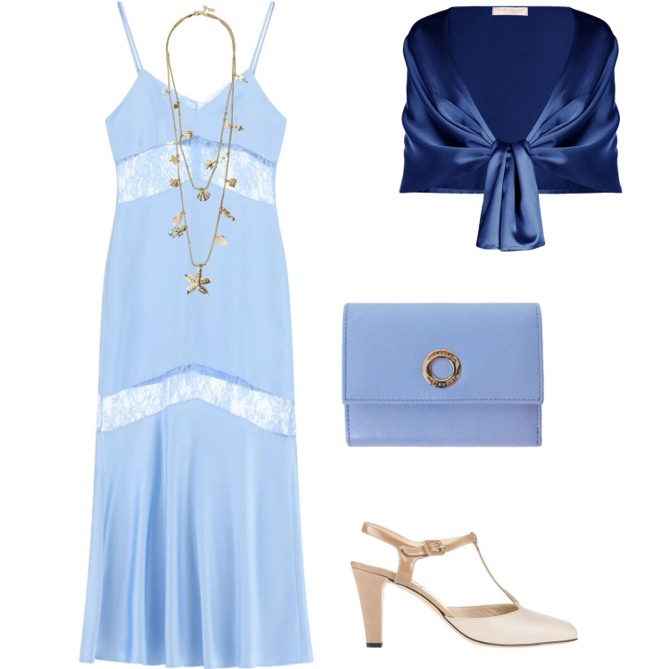 Outfit donna - Retrò. per Cerimonia. Abbinamento con décolleté, stole, vestiti lunghi, portafogli, collane.