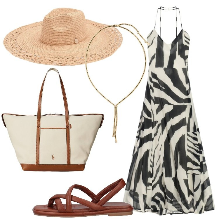 Outfit donna - Abiti fluidi sotto il sole Donna Curvy. Stile Etnico per Tutti i giorni. Abbinamento con ciabatte, cappelli, vestiti lunghi, borse tote, collane.