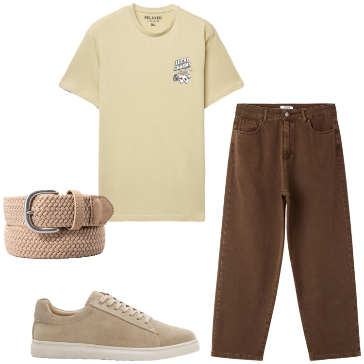 Outfit uomo - Total look #2415529. Stile Casual per Tutti i giorni. Abbinamento con sneakers, pantaloni, t-shirt, cinture.