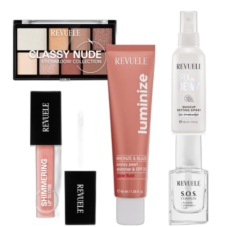 Outfit donna - Revuele. Abbinamento con ombretti, gloss, primer, smalti, terre.