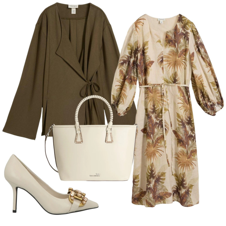 Outfit donna - Total look #2415660. Stile Bon Ton per Ufficio. Abbinamento con décolleté, bluse, vestiti lunghi, shopping bag.