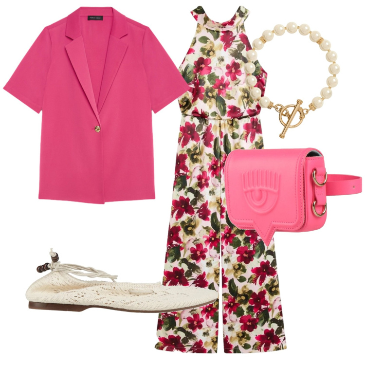 Outfit donna - Total look #2415709. Stile Romantica per Ufficio. Abbinamento con marsupi, ballerine, tute, blazer, collane.