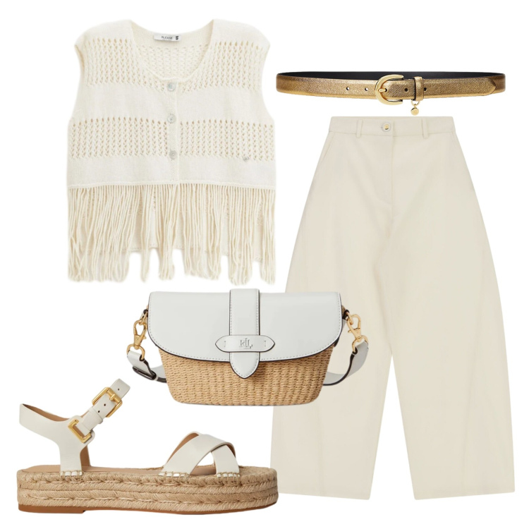 Outfit donna - Total look #2415717. Stile Boho per Tutti i giorni. Abbinamento con jeans, top, borse a spalla, espadrillas, cinture.