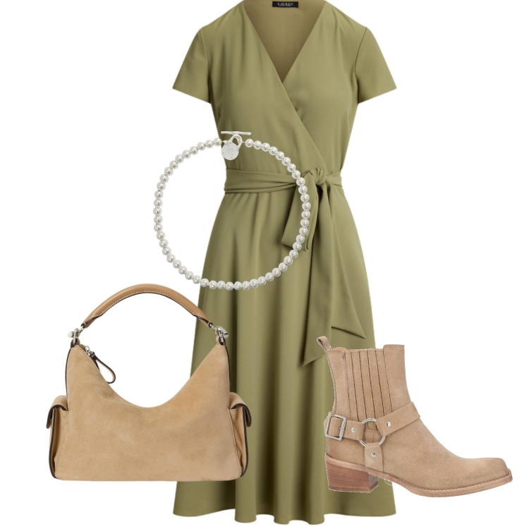 Outfit donna - Total look #2415741. Stile Casual per Tutti i giorni. Abbinamento con stivaletti texani, collane, vestiti, borse a spalla.