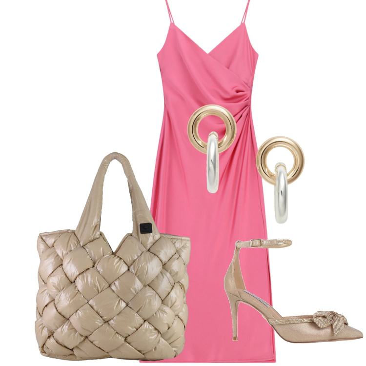 Outfit donna - Total look #2415744. Stile Casual per Serata fuori. Abbinamento con décolleté, vestiti midi/longuette, orecchini, borse tote.