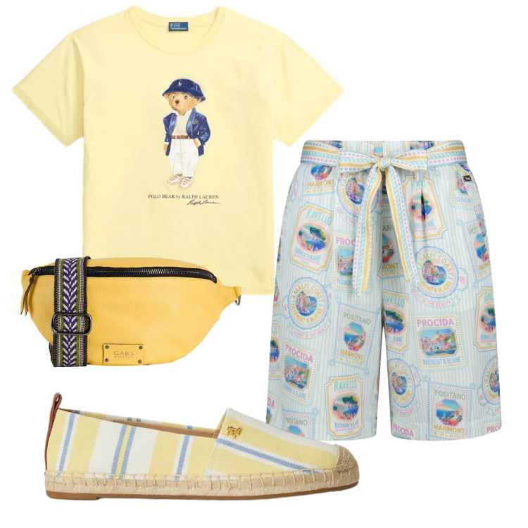Outfit donna - Total look #2415774. Stile Basic per Tutti i giorni. Abbinamento con marsupi, bermuda, espadrillas, t-shirt.