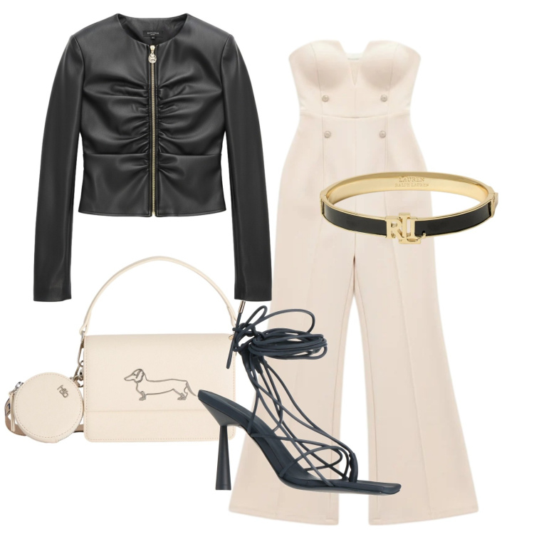 Outfit donna - Total look #2415776. Stile Rock per Serata fuori. Abbinamento con ciabatte, giacche, tute, borse a tracolla, braccialetti.