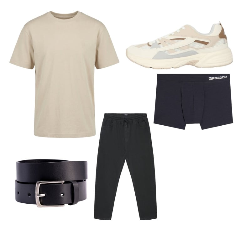 Outfit uomo - Total look #2415839. Stile Casual per Tutti i giorni. Abbinamento con sneakers, pantaloni, t-shirt, boxer, cinture.