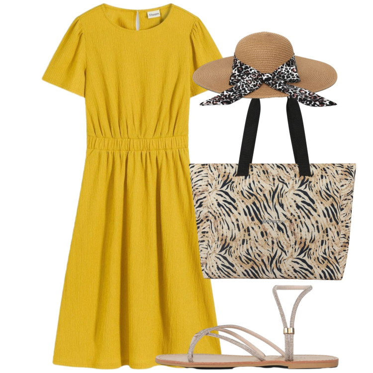 Outfit donna - Colori d’estate - Focus Donna Curvy Ital. Stile Bon Ton per Tutti i giorni. Abbinamento con vestiti, cappelli, sandali, shopping bag.