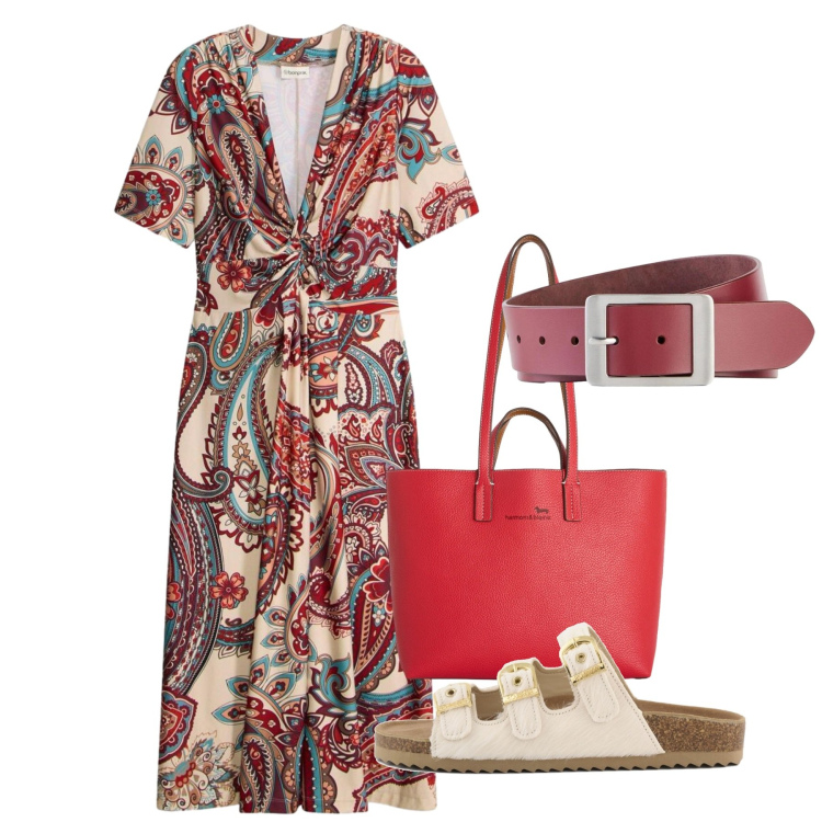 Outfit donna - Abiti fluidi sotto il sole - Focus Donna. Stile Chic per Tutti i giorni. Abbinamento con cinture, vestiti midi/longuette, shopping bag, sandali in pelle.