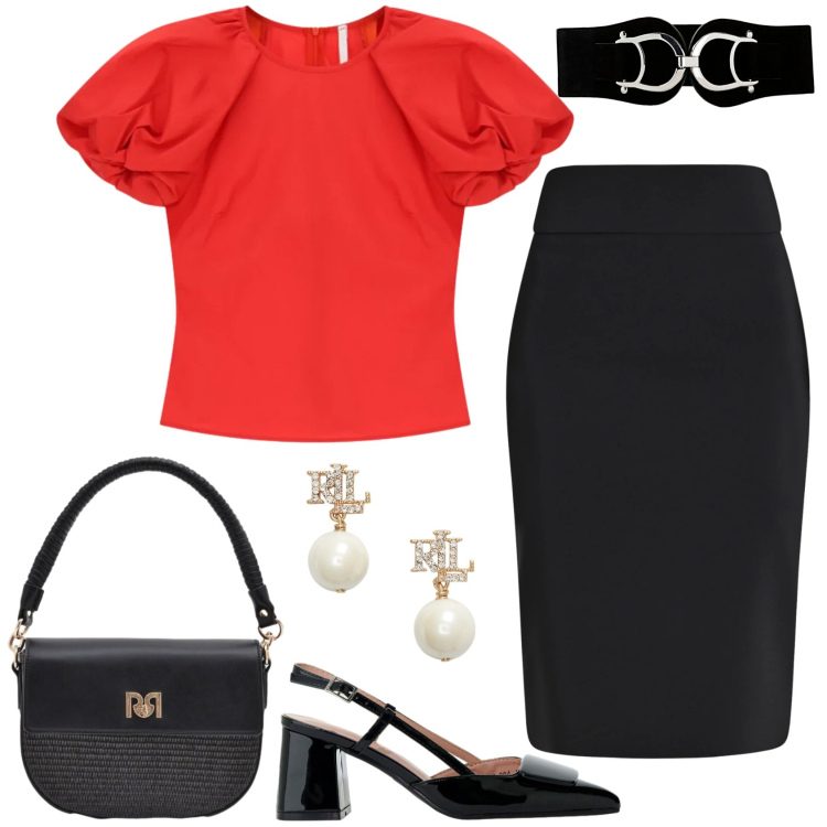 Outfit donna - Vintage retrò!. Stile Vintage retrò per Tutti i giorni. Abbinamento con cinture, gonne longuette, borse a spalla, décolleté, bluse, orecchini.