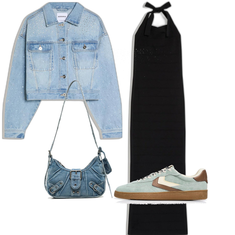 Outfit mujer - Casual chic #7923. Estilo Casual chic para Todos los días. Combinación con sneakers, blazers, vestidos midi/longuettes, bandoleras.