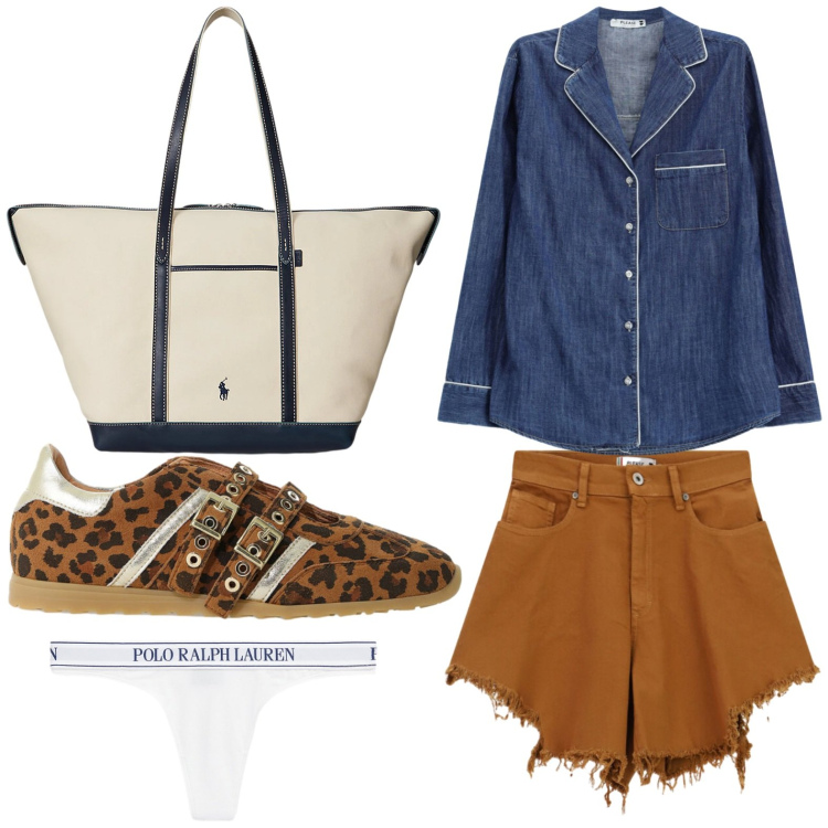 Outfit donna - Please - Slow Pleasure. Stile Rock per Tutti i giorni. Abbinamento con camicie, shorts, sneakers, borse tote, perizomi.