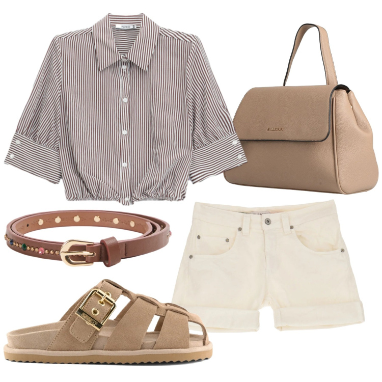 Outfit donna - Total look #2416369. Stile Basic per Tutti i giorni. Abbinamento con zaini, cinture, shorts, camicie, sandali.