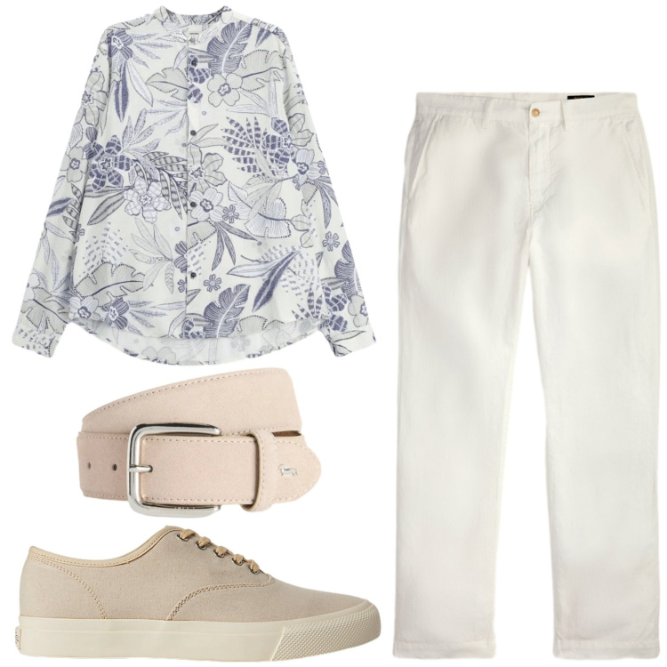 Outfit uomo - Total look #2416501. Stile Trendy per Serata speciale. Abbinamento con camicie, cinture, sneakers, pantaloni.
