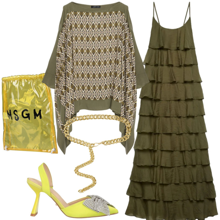 Outfit donna - Luce. Stile Casual chic per Tutti i giorni. Abbinamento con zaini, décolleté, vestiti lunghi, cinture, bluse.