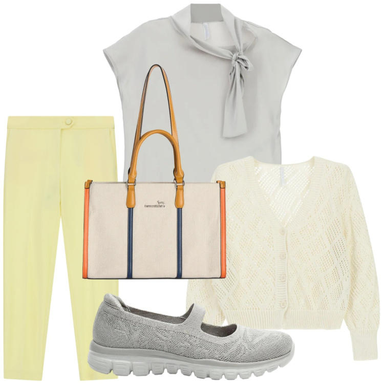 Outfit donna - Ballerine mary jane. Stile Bon Ton per Ufficio. Abbinamento con ballerine, pantaloni, cardigans, canottiere, borse tote.