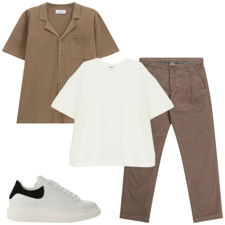 Outfit uomo - Giugno. Stile Casual per Tutti i giorni. Abbinamento con sneakers, camicie a manica corta, pantaloni, t-shirt.