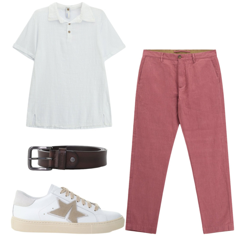 Outfit uomo - Total look #2416684. Stile Casual per Tutti i giorni. Abbinamento con polo, cinture, sneakers, pantaloni.
