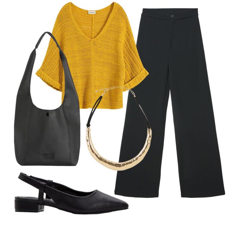 Outfit donna - Total look #2416742. Stile Basic per Ufficio. Abbinamento con bluse, collane, décolleté, pantaloni, borse a spalla.