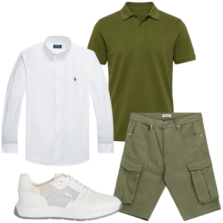 Outfit uomo - Camicie aperte e layering leggero. Stile Urban per Tutti i giorni. Abbinamento con bermuda, sneakers, polo, camicie.