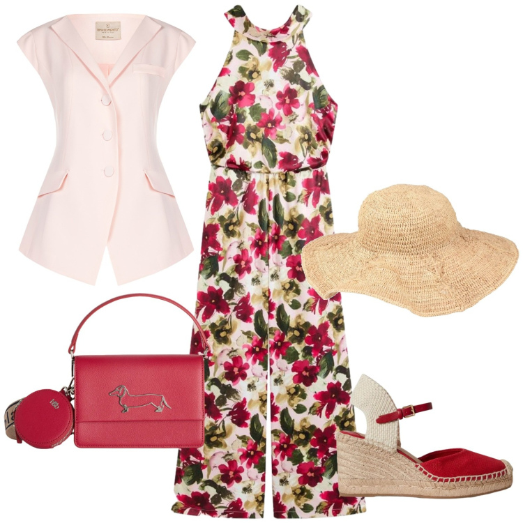 Outfit donna - Colore. Stile Casual chic per Tutti i giorni. Abbinamento con cappelli, tute, gilet, borse a tracolla, zeppe.