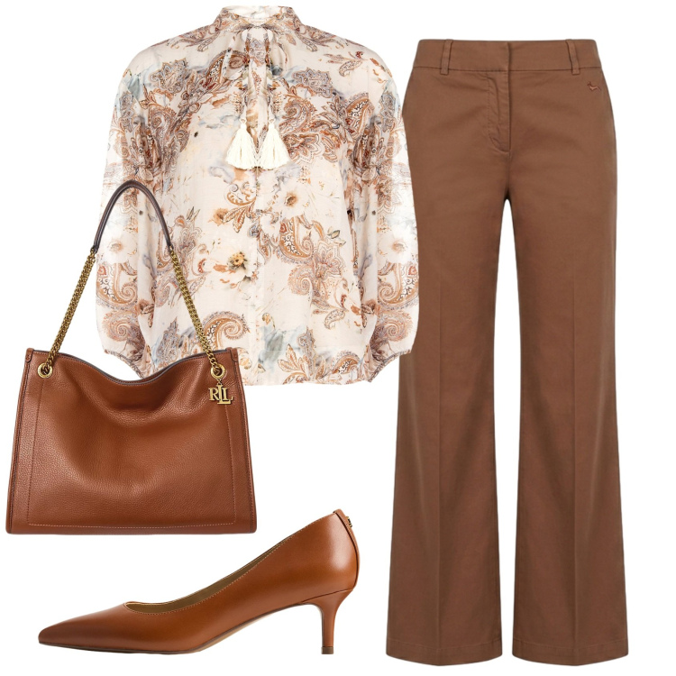Outfit donna - Total look #2417047. Stile Basic per Ufficio. Abbinamento con bluse, pantaloni, borse tote, décolleté.