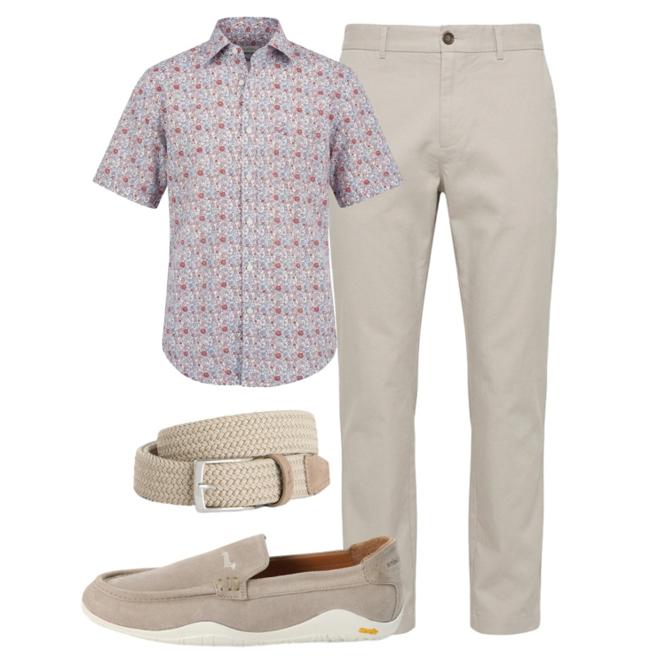 Outfit uomo - Outfit smart. Stile Casual per Tutti i giorni. Abbinamento con cinture, camicie a manica corta, pantaloni, scarpe stringate.
