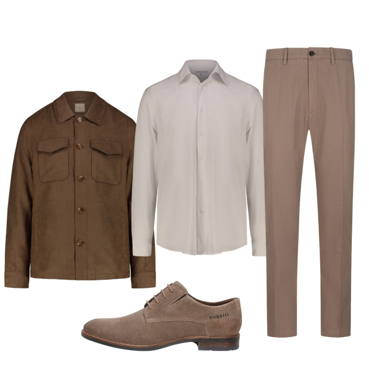 Outfit uomo - Doppelganger ideale per l’ufficio. Stile Trendy per Ufficio. Abbinamento con camicie, cappotti, pantaloni, scarpe stringate.