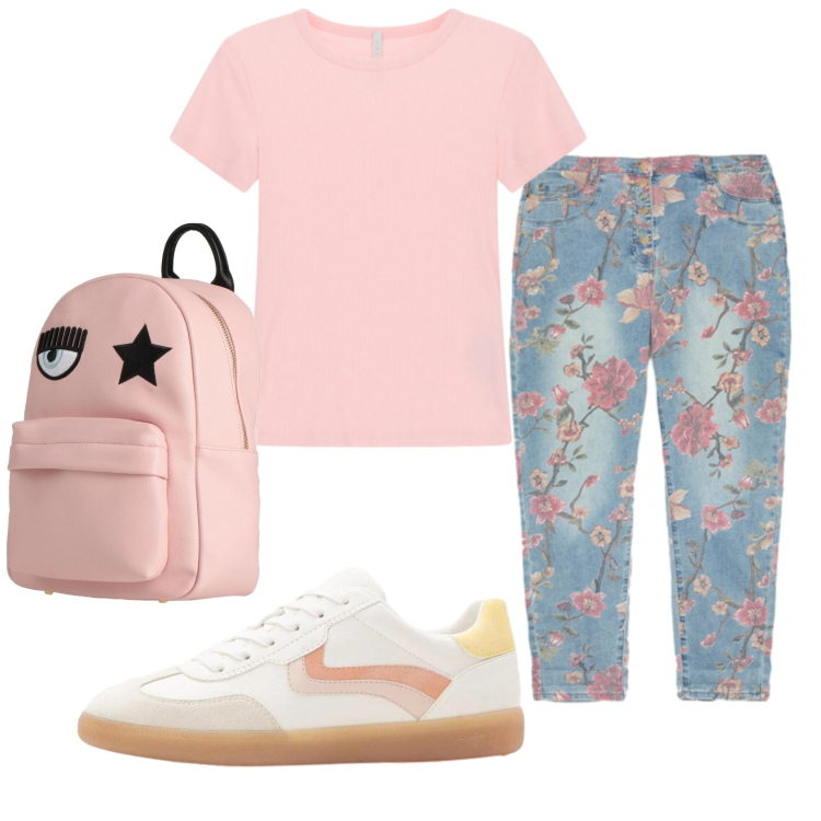 Outfit donna - Total look #2417130. Stile Casual per Tutti i giorni. Abbinamento con zaini, sneakers, t-shirt, jeans.