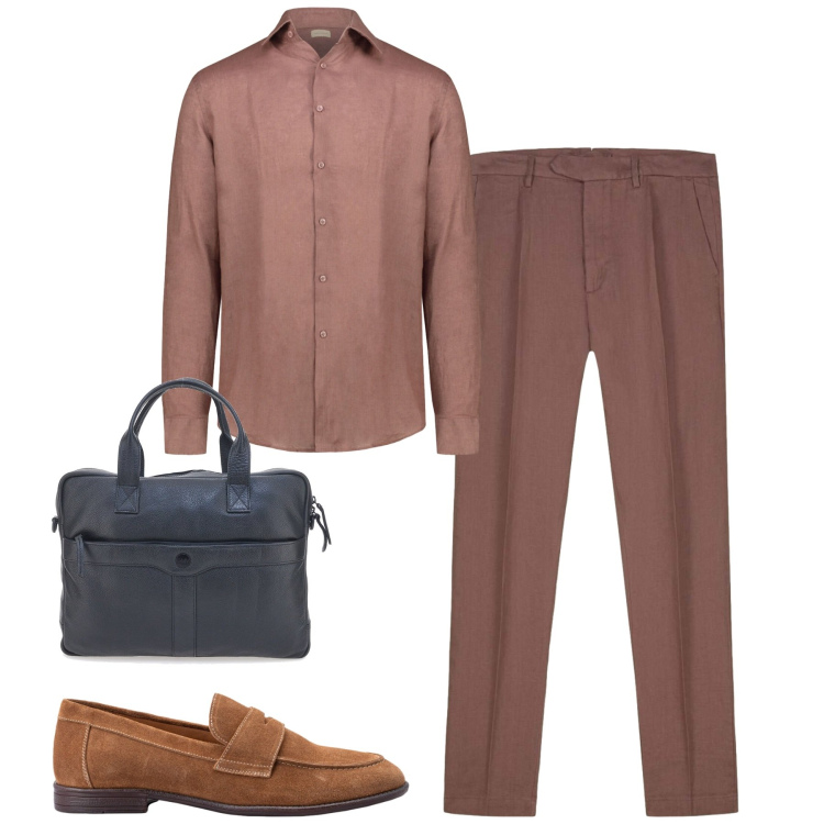 Outfit uomo - Business & everyday style. Stile Urban per Tutti i giorni. Abbinamento con scarpe stringate, camicie, pantaloni, borse sportive.