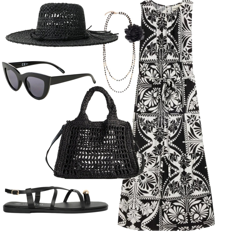 Outfit donna - Boho chic ogni giorno. Stile Boho per Tutti i giorni. Abbinamento con borse a tracolla, vestiti midi/longuette, occhiali da sole, sandali, cappelli, collane.