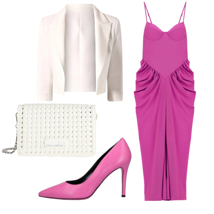 Outfit donna - Total look #2417258. Stile Chic per Cerimonia. Abbinamento con décolleté, blazer, vestiti lunghi, borse a tracolla.