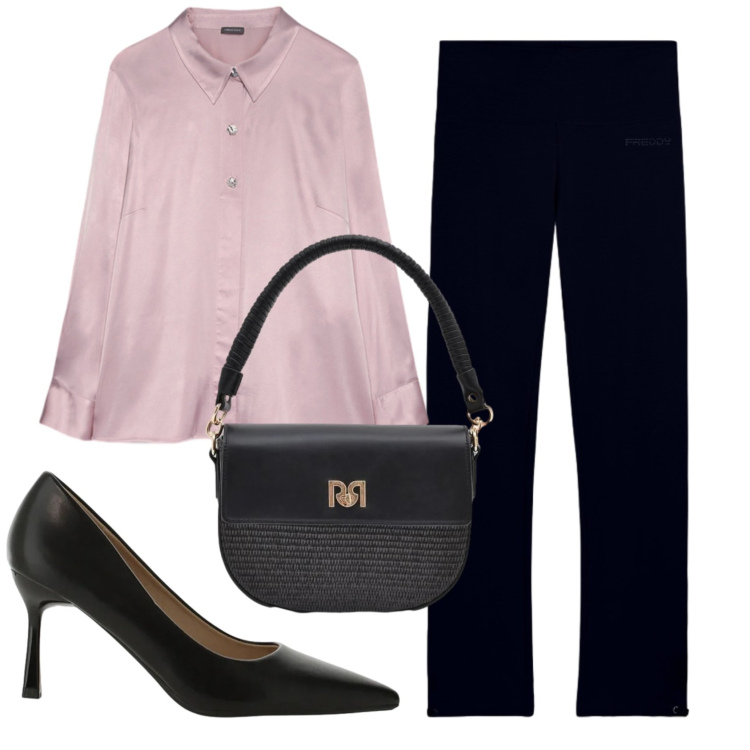Outfit donna - Total look #2417263. Stile Bon Ton per Serata fuori. Abbinamento con borse a spalla, décolleté, pantaloni, camicie.
