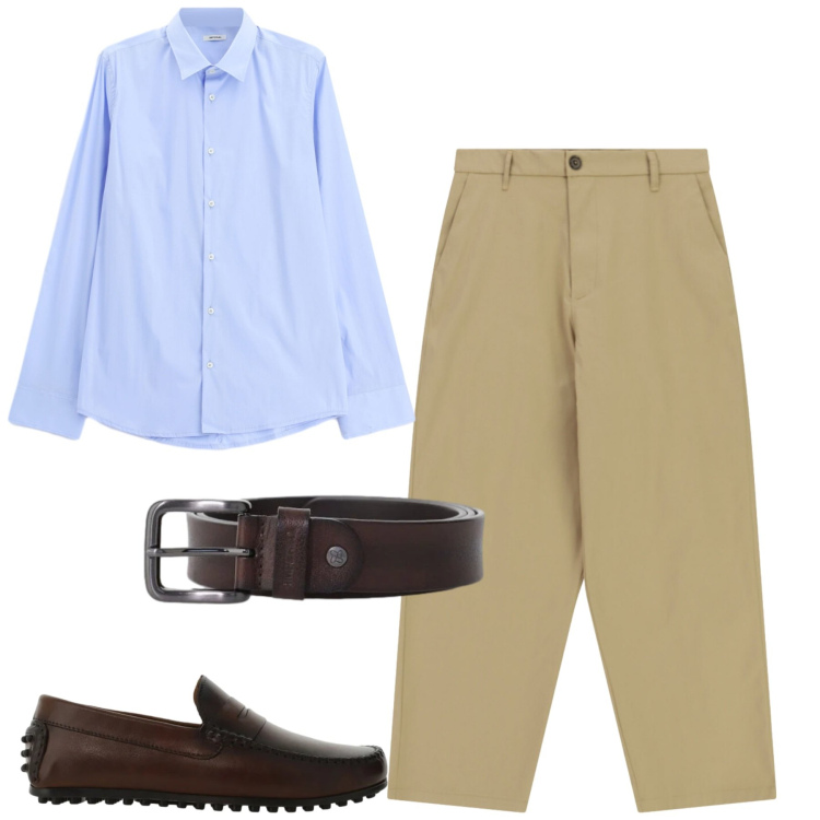 Outfit uomo - Total look #2417531. Stile Urban per Tutti i giorni. Abbinamento con scarpe stringate, pantaloni, cinture, camicie.