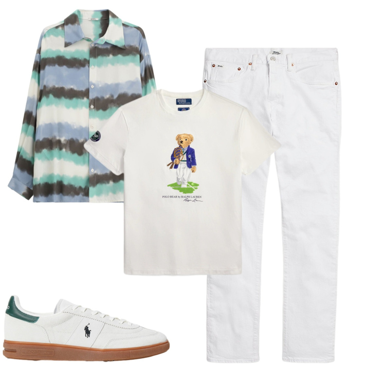 Outfit uomo - City. Stile Casual per Tutti i giorni. Abbinamento con camicie, jeans, sneakers, t-shirt.