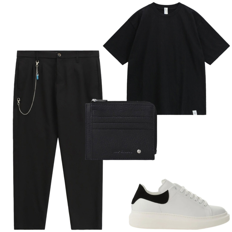 Outfit uomo - Imperial. Stile Casual per Tutti i giorni. Abbinamento con pantaloni, sneakers, portafogli, t-shirt.