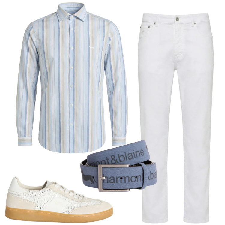 Outfit uomo - Smart casual. Stile Casual per Tutti i giorni. Abbinamento con cinture, sneakers, pantaloni, camicie.