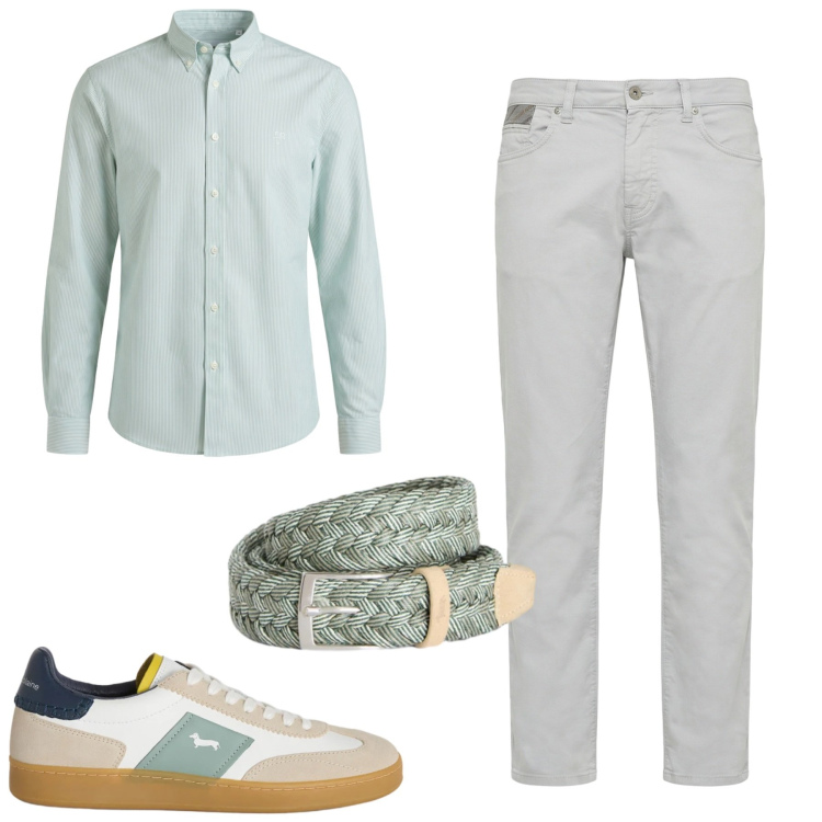 Outfit uomo - Smart casual. Stile Casual per Tutti i giorni. Abbinamento con pantaloni, camicie, cinture, sneakers.