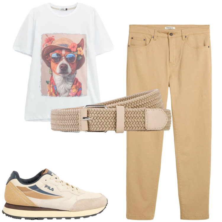 Outfit uomo - Total look #2417695. Stile Casual per Tutti i giorni. Abbinamento con pantaloni, sneakers, cinture, t-shirt.