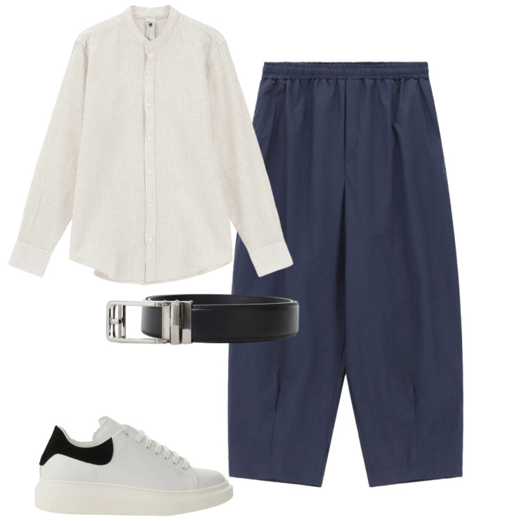 Outfit uomo - Total look #2417750. Stile Casual per Serata speciale. Abbinamento con pantaloni, sneakers, cinture, camicie.