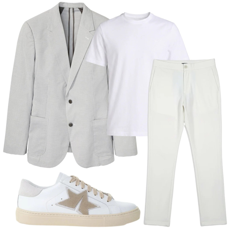 Outfit uomo - Total look #2417803. Stile Trendy per Serata speciale. Abbinamento con giacche, t-shirt, pantaloni, sneakers.