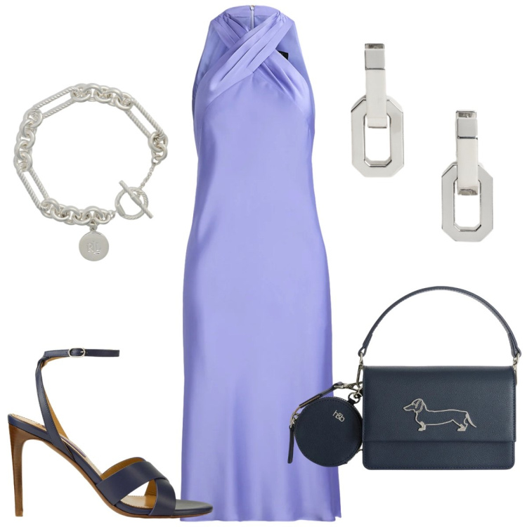 Outfit donna - Total look #2417880. Stile Chic per Serata fuori. Abbinamento con borse a tracolla, sandali col tacco, braccialetti, orecchini, vestiti.