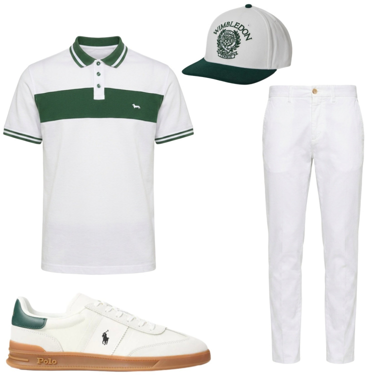 Outfit uomo - Total look #2417890. Stile Casual per Tutti i giorni. Abbinamento con polo, pantaloni chino, sneakers, cappelli con visiera.