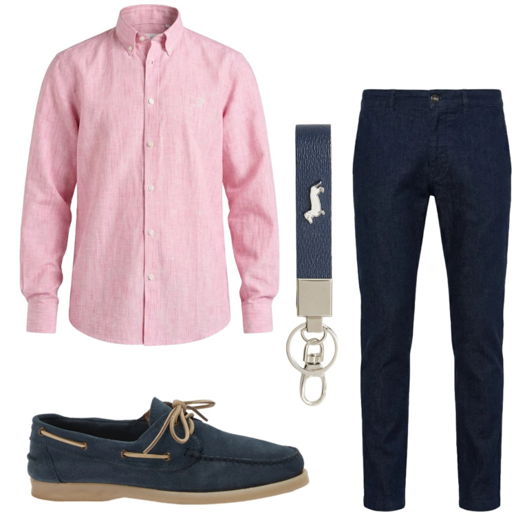Outfit uomo - Total look #2417894. Stile Business/Elegante per Ufficio. Abbinamento con scarpe stringate, jeans, camicie, portachiavi.