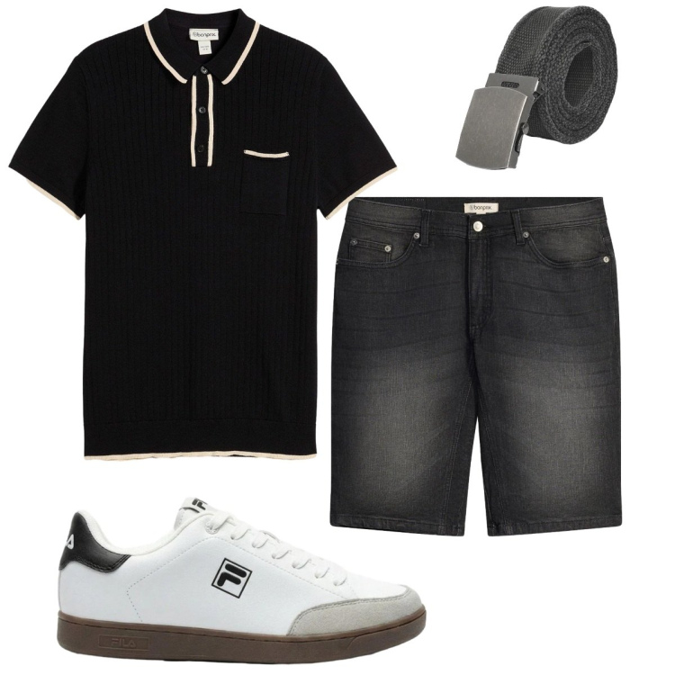 Outfit uomo - Il Bermuda must have. Stile Casual per Tutti i giorni. Abbinamento con polo, sneakers, bermuda, cinture.