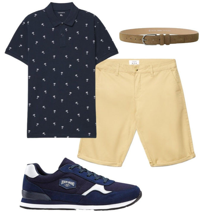 Outfit uomo - Total look #2417941. Stile Trendy per Tutti i giorni. Abbinamento con sneakers, shorts, polo, cinture.