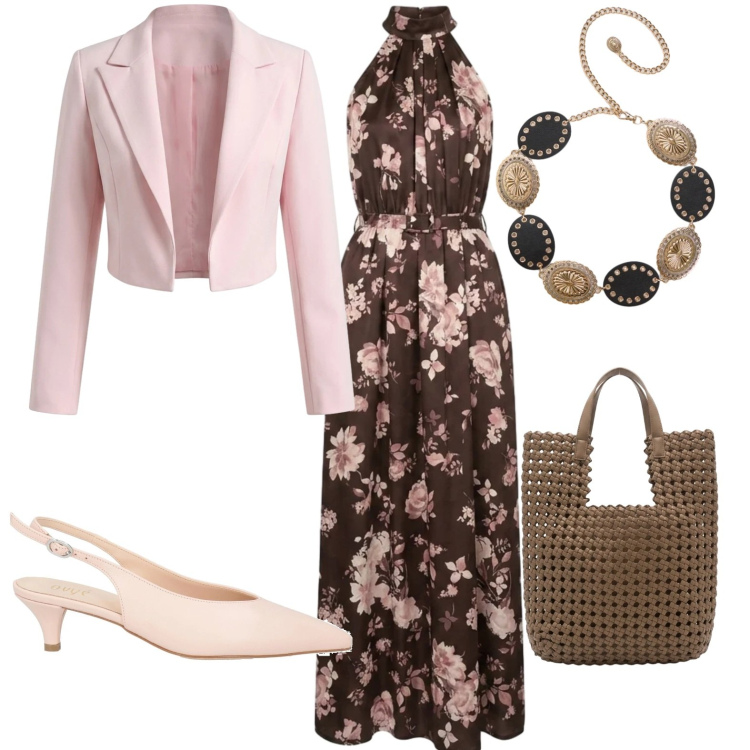 Outfit donna - Serata. Stile Chic per Serata fuori. Abbinamento con décolleté, cinture, bolero, vestiti lunghi, borse tote.