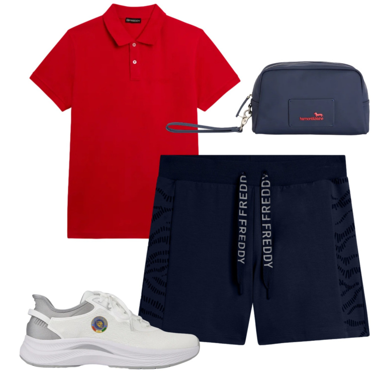 Outfit uomo - Ilnritorno della polo. Stile Casual per Tutti i giorni. Abbinamento con borse sportive, scarpe sportive, shorts, polo.